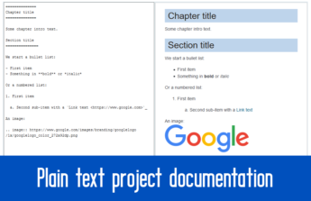 plain text documentation