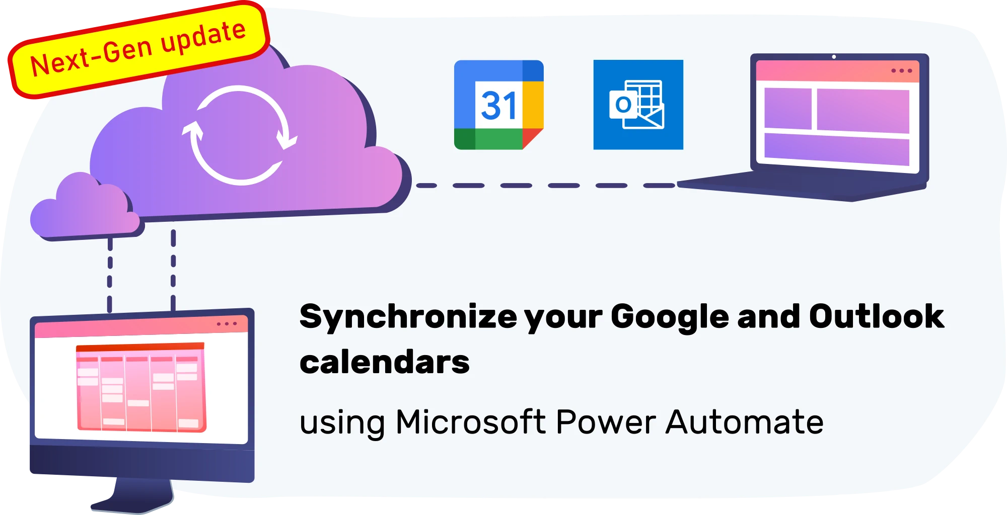 Next-Gen calendar sync for Outlook and Google feature